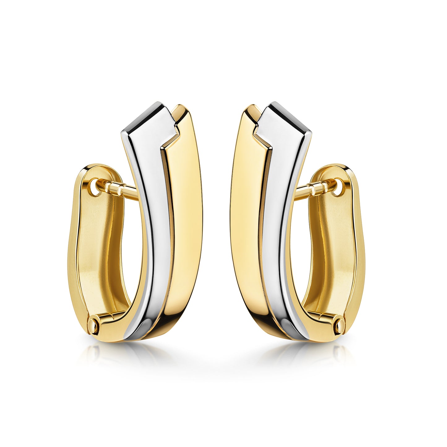 Klappcreolen 375/- Gold rhodiniert (teil) 1,6cm