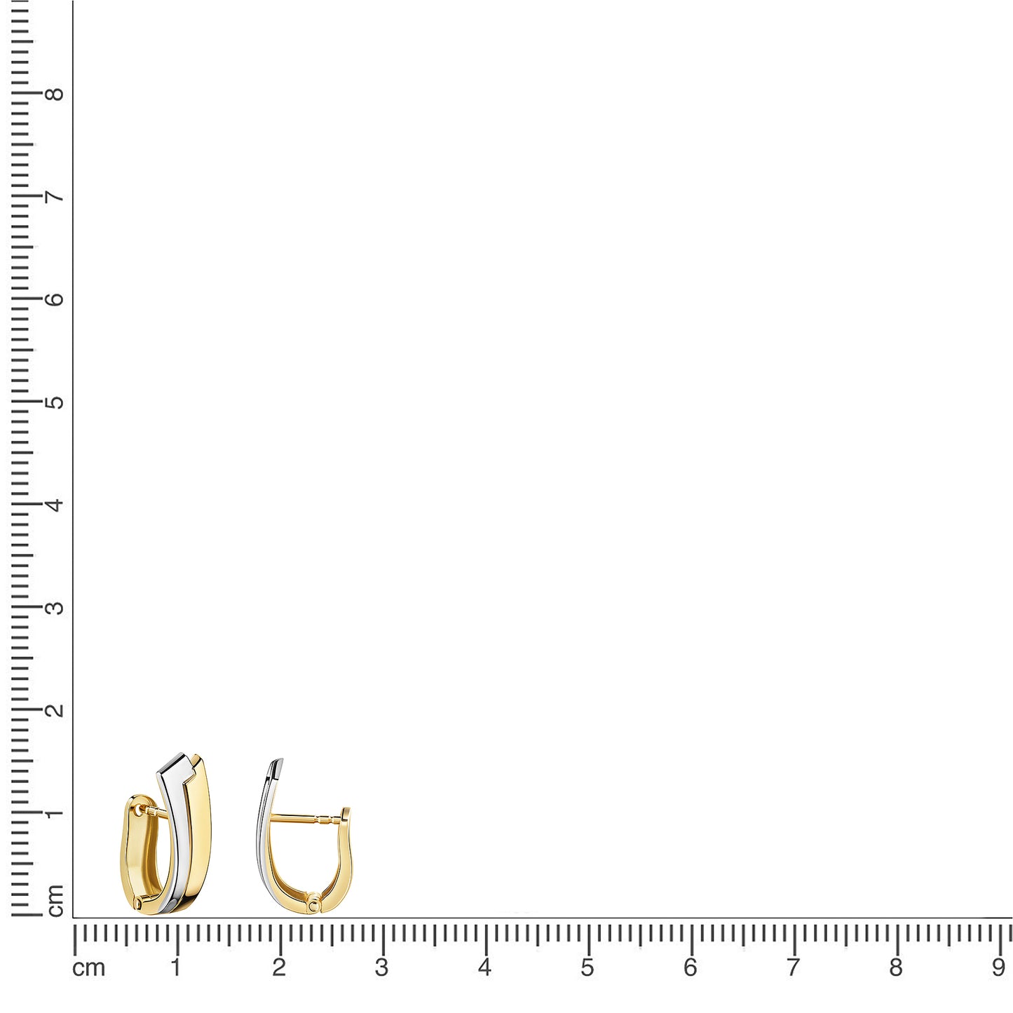 Klappcreolen 375/- Gold rhodiniert (teil) 1,6cm