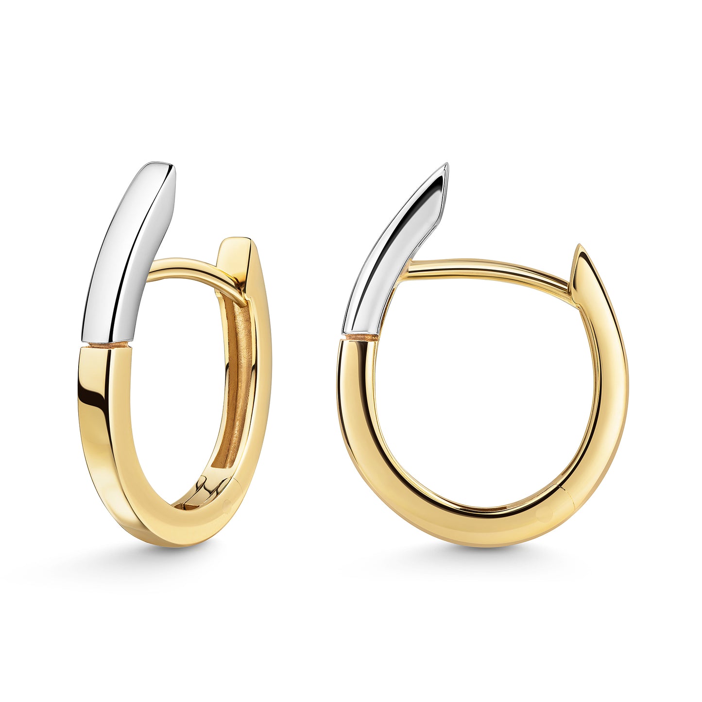 Klappcreolen 375/- Gold rhodiniert (teil) 1,5cm