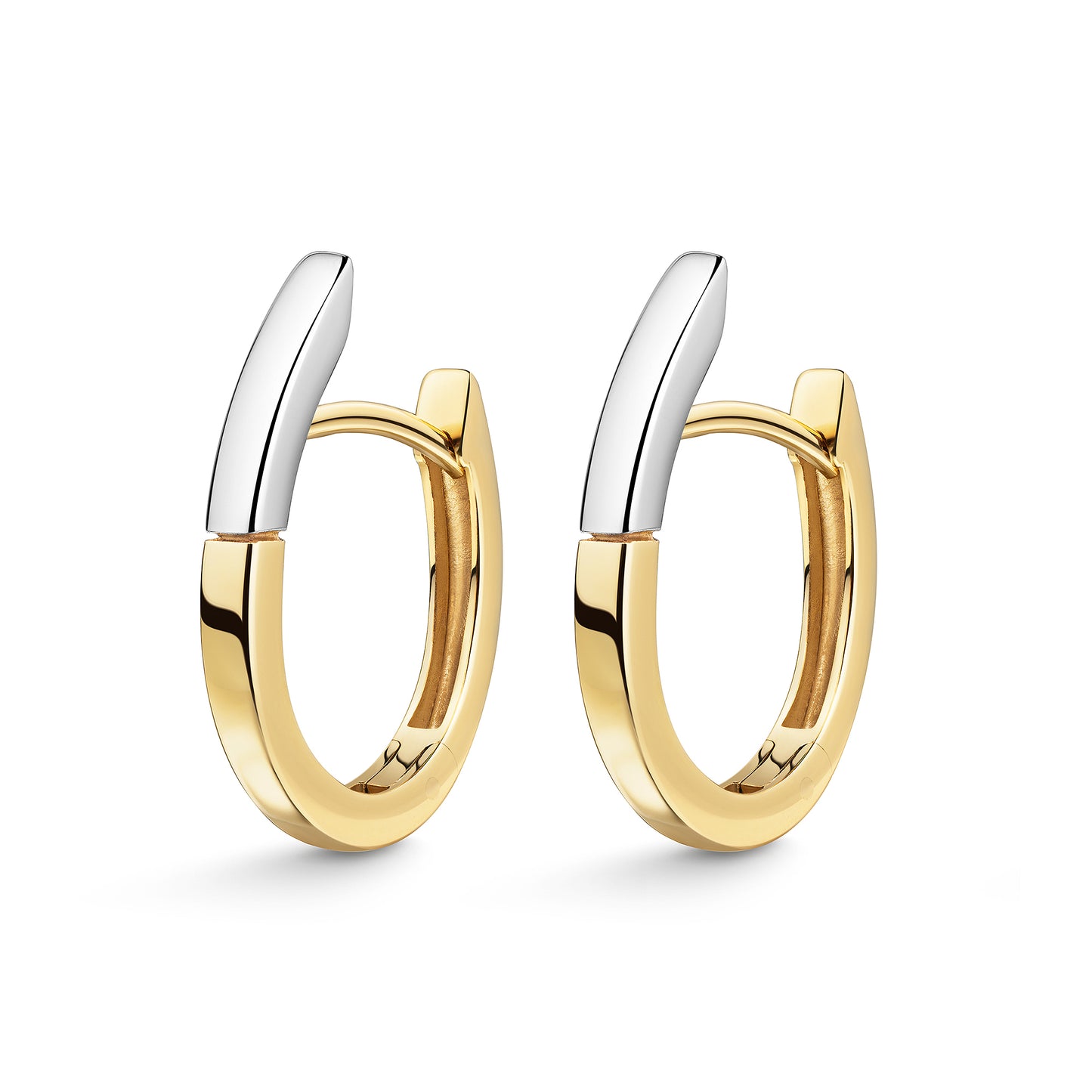 Klappcreolen 375/- Gold rhodiniert (teil) 1,5cm