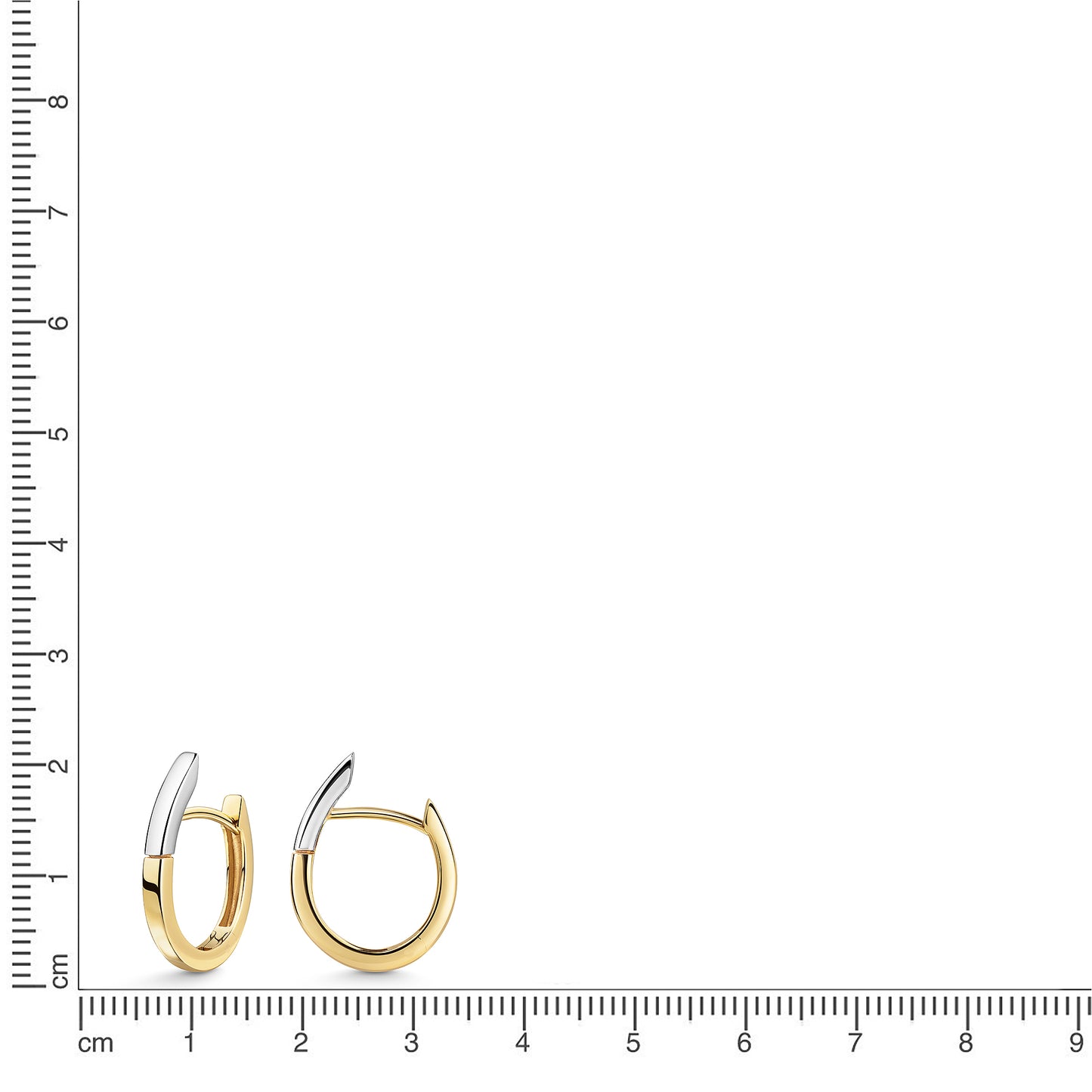 Klappcreolen 375/- Gold rhodiniert (teil) 1,5cm