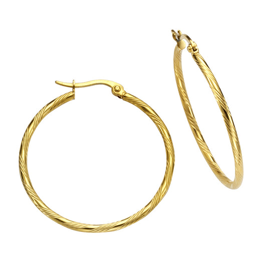 Creolen Edelstahl vergoldet 3,5cm