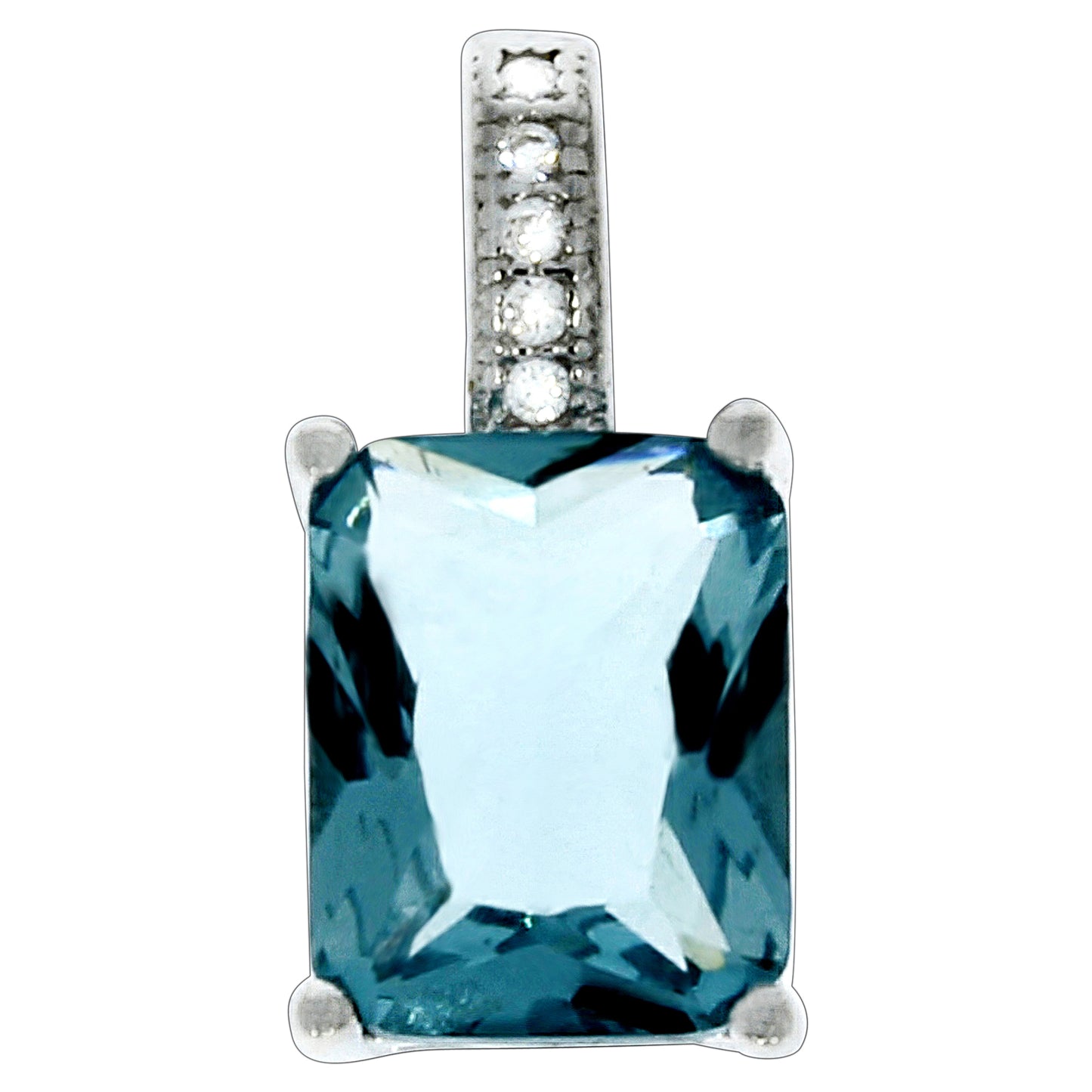 Anhänger 925/- Sterling Silber rhodiniert 1,6cm Glasstein