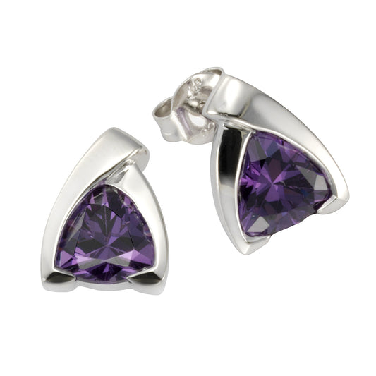 Ohrstecker 925/- Sterling Silber rhodiniert 1,4cm Zirkonia