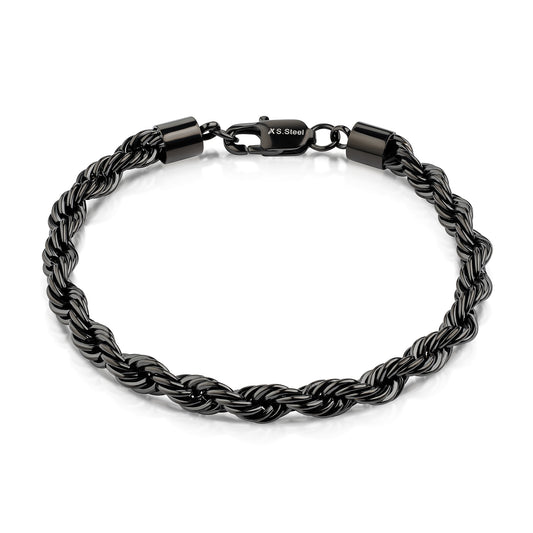 Armband Kordelkette Edelstahl 21cm