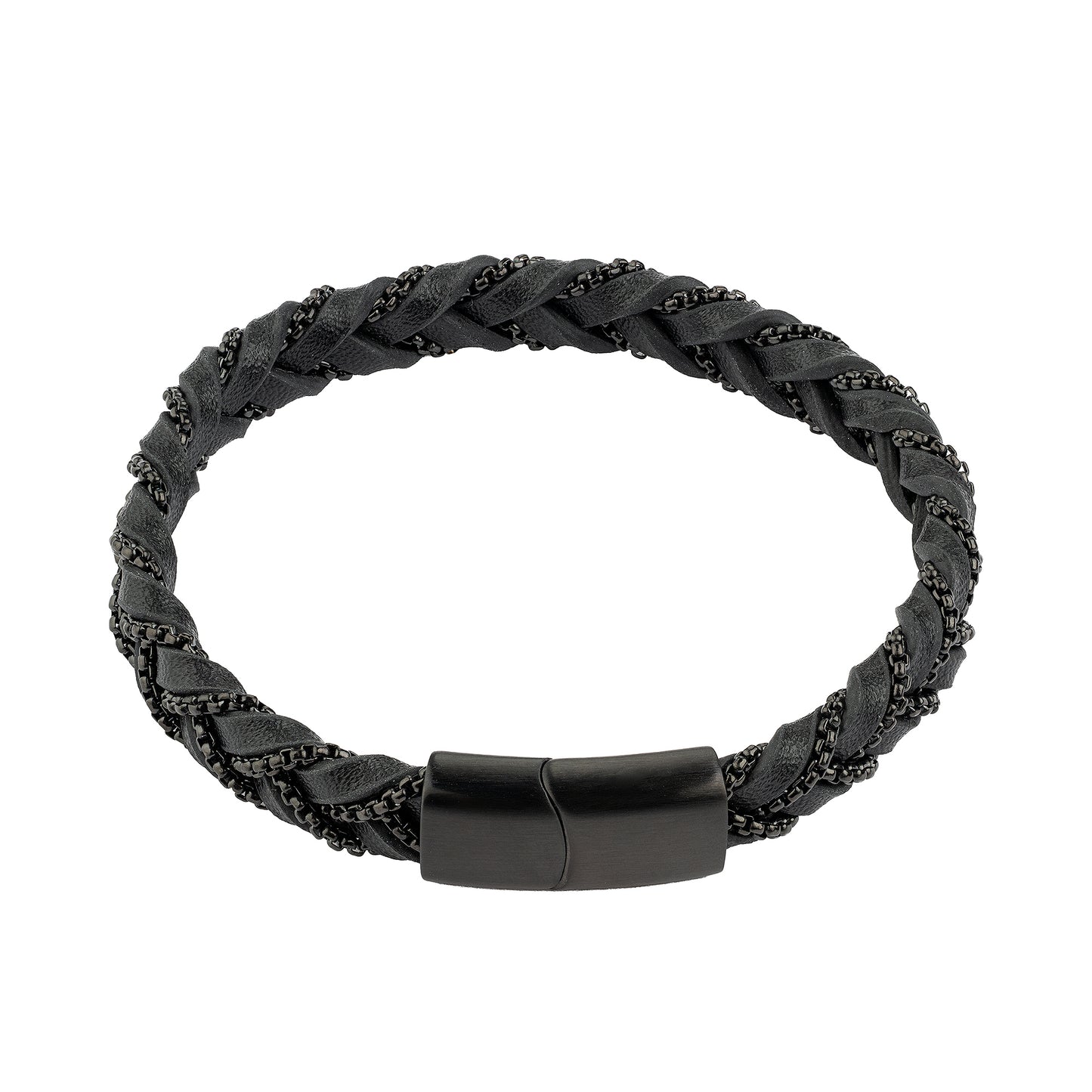 Armband Lederband Edelstahl 21cm