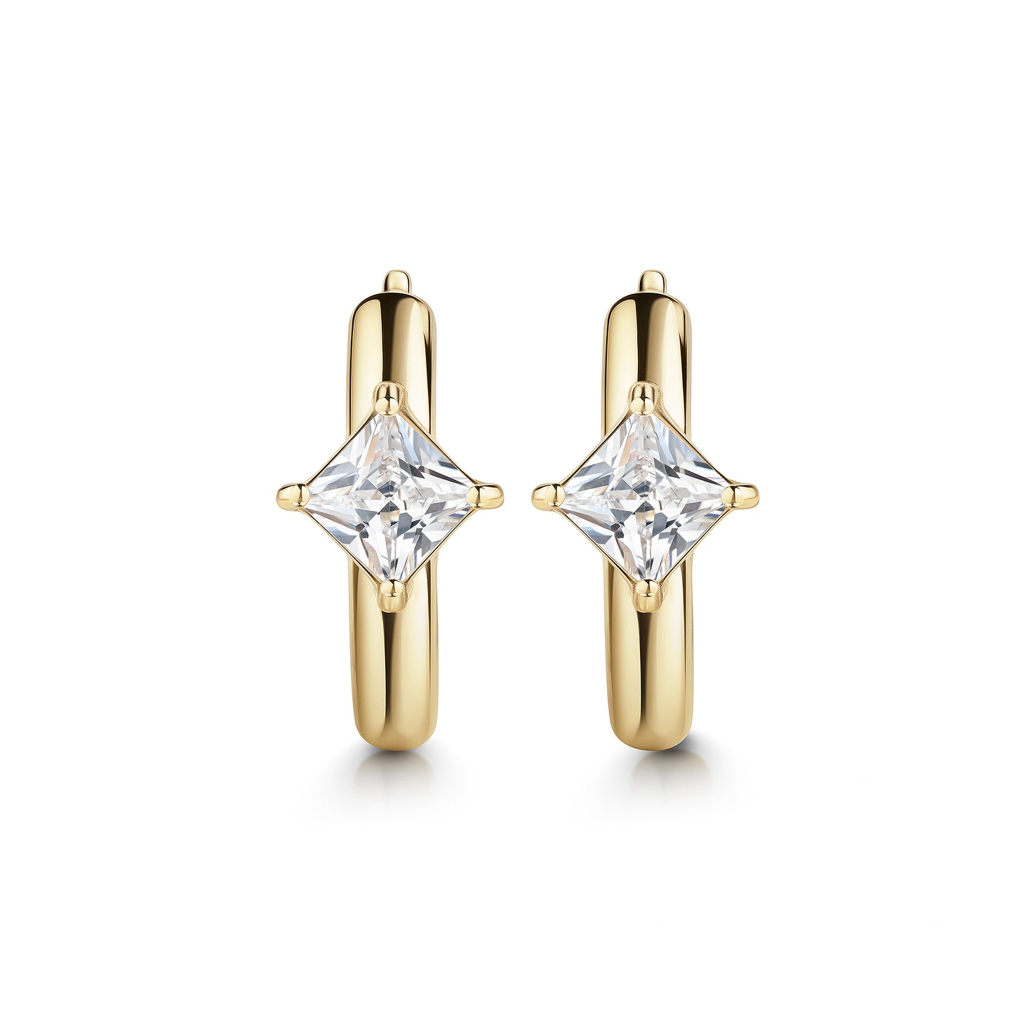 Klappcreolen Edelstahl 1,6cm Zirkonia