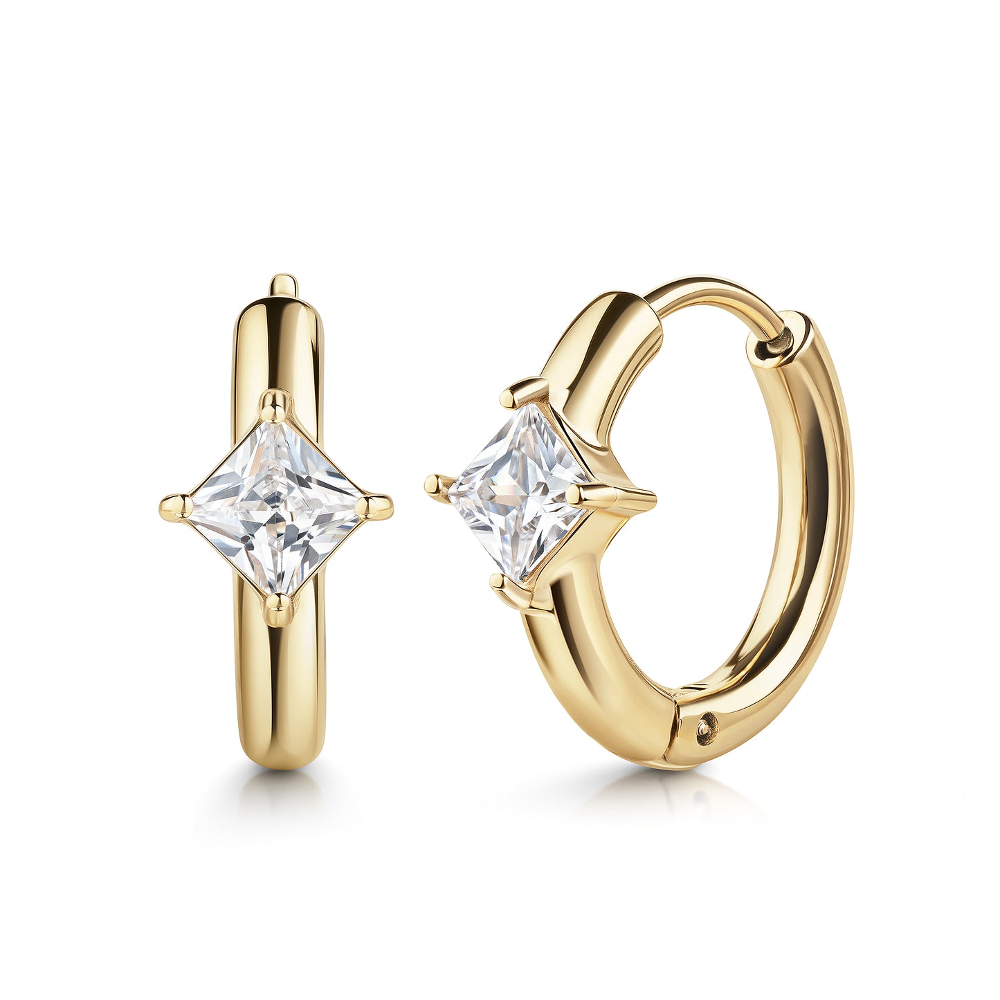 Klappcreolen Edelstahl 1,6cm Zirkonia