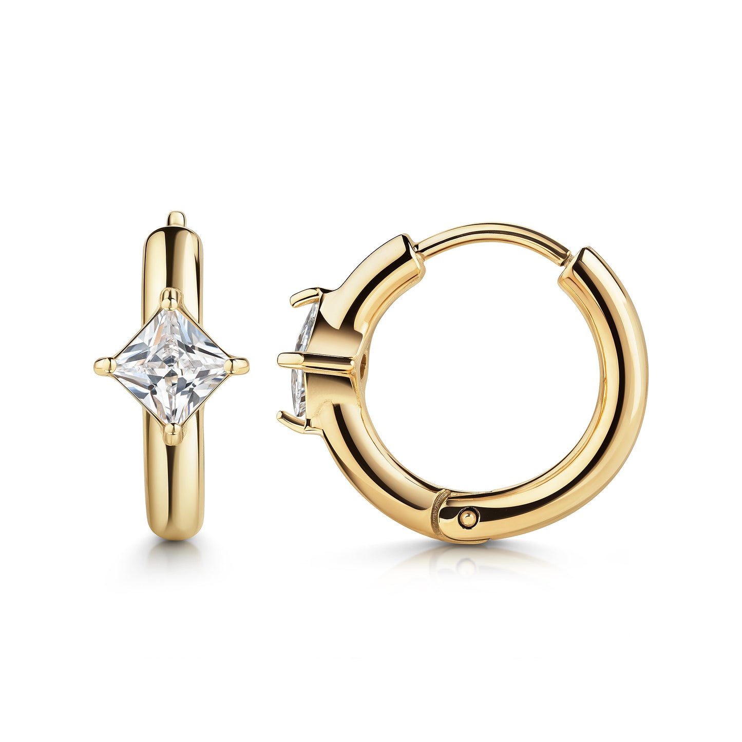Klappcreolen Edelstahl 1,6cm Zirkonia