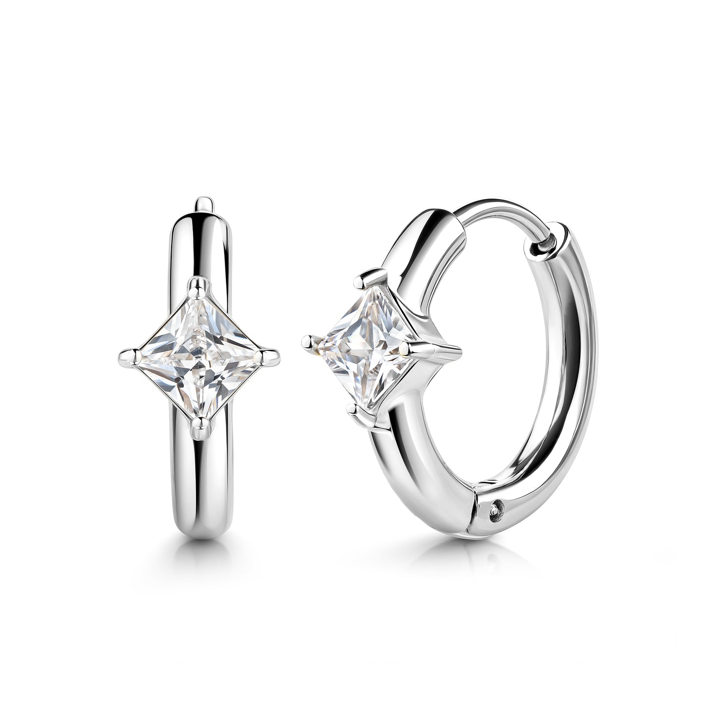 Klappcreolen Edelstahl 1,6cm Zirkonia