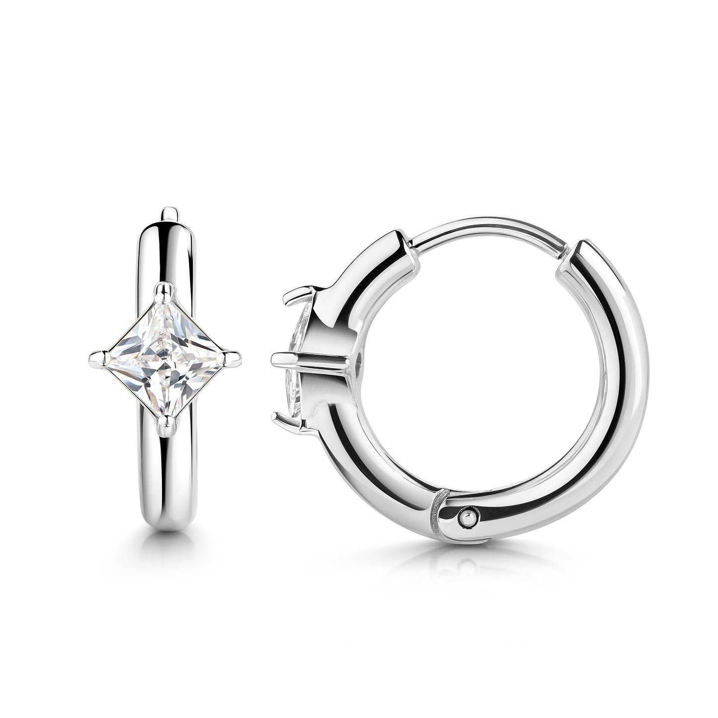Klappcreolen Edelstahl 1,6cm Zirkonia