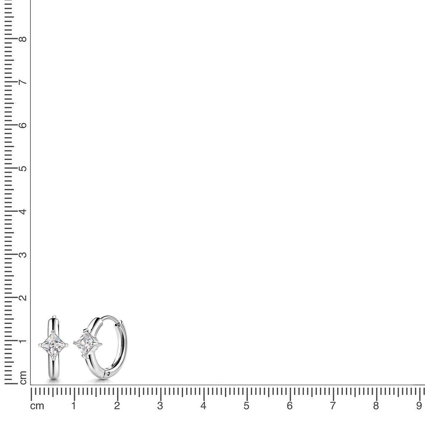 Klappcreolen Edelstahl 1,6cm Zirkonia