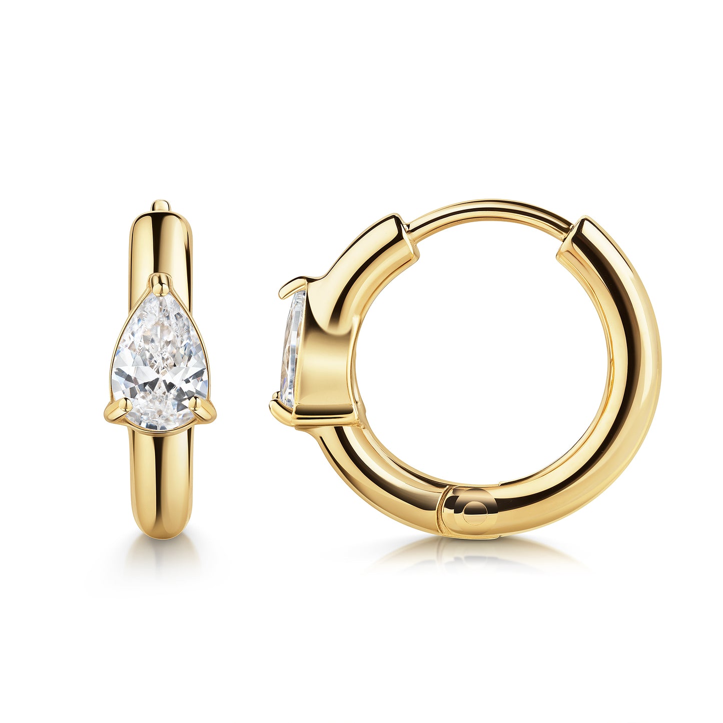 Klappcreolen Edelstahl 1,6cm Zirkonia
