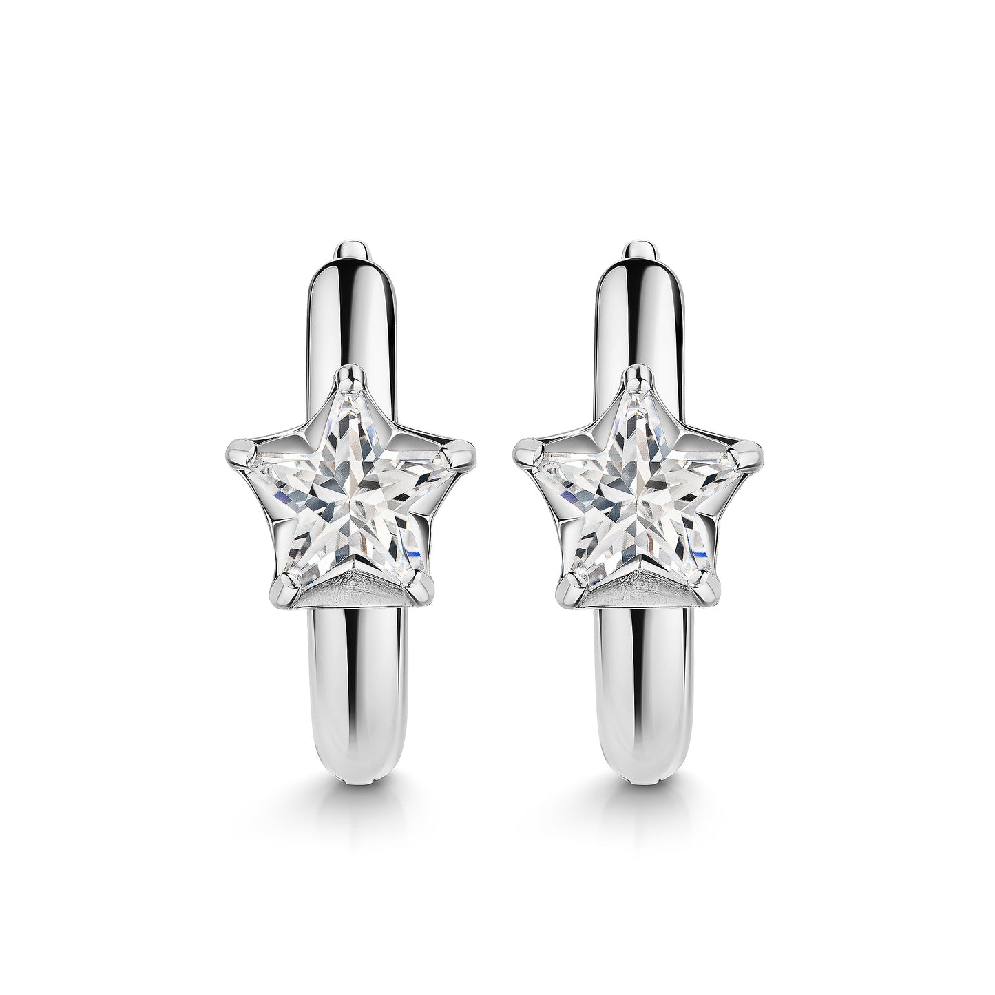 Klappcreolen Edelstahl 1,6cm Zirkonia