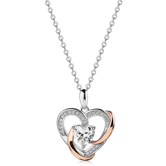 Anhänger mit Kette Ankerkette 925/- Sterling Silber rotvergoldet 45,0cm Zirkonia