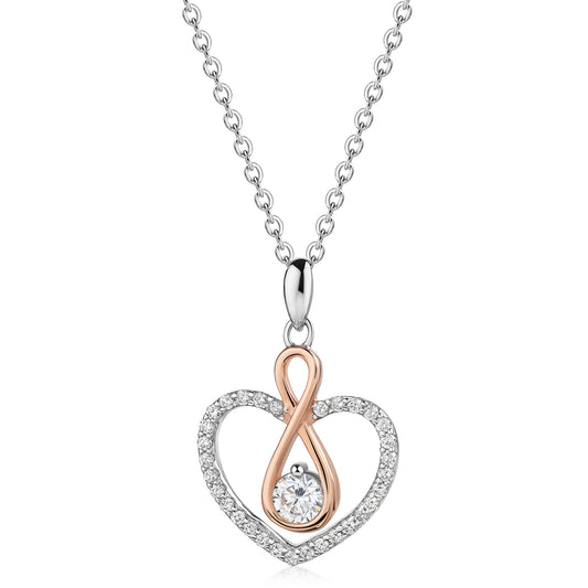 Anhänger mit Kette Ankerkette 925/- Sterling Silber rotvergoldet 45,0cm Zirkonia