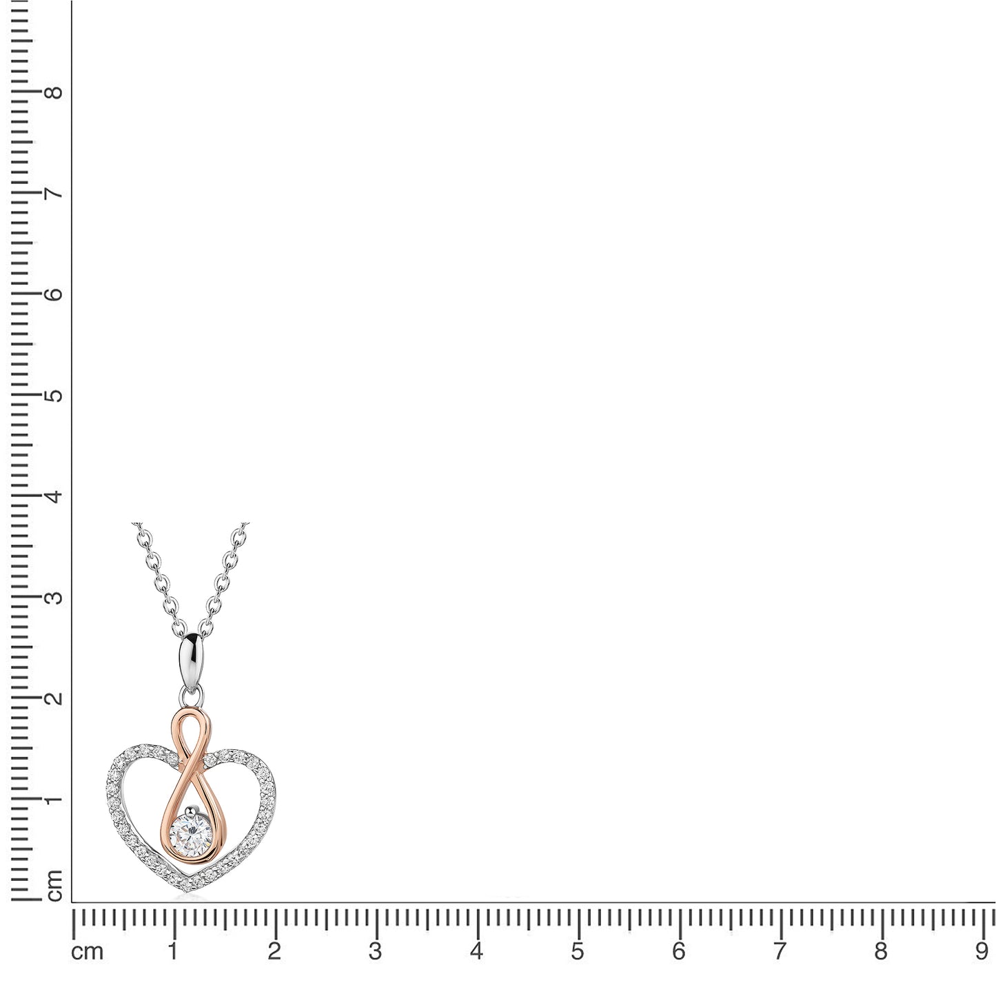 Anhänger mit Kette Ankerkette 925/- Sterling Silber rotvergoldet 45,0cm Zirkonia