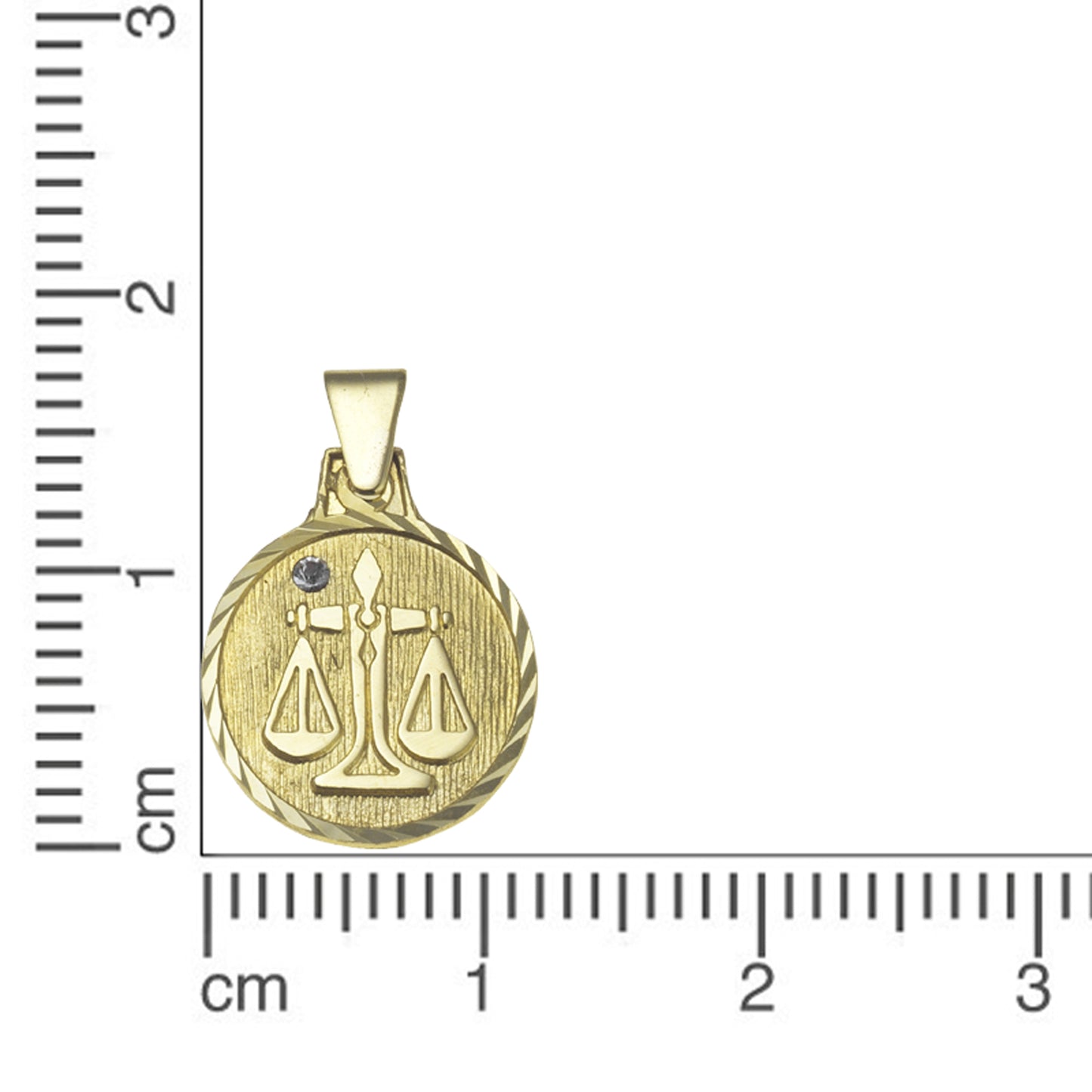 Anhänger Sternzeichen Waage 333/- Gold 1,7cm Kristall