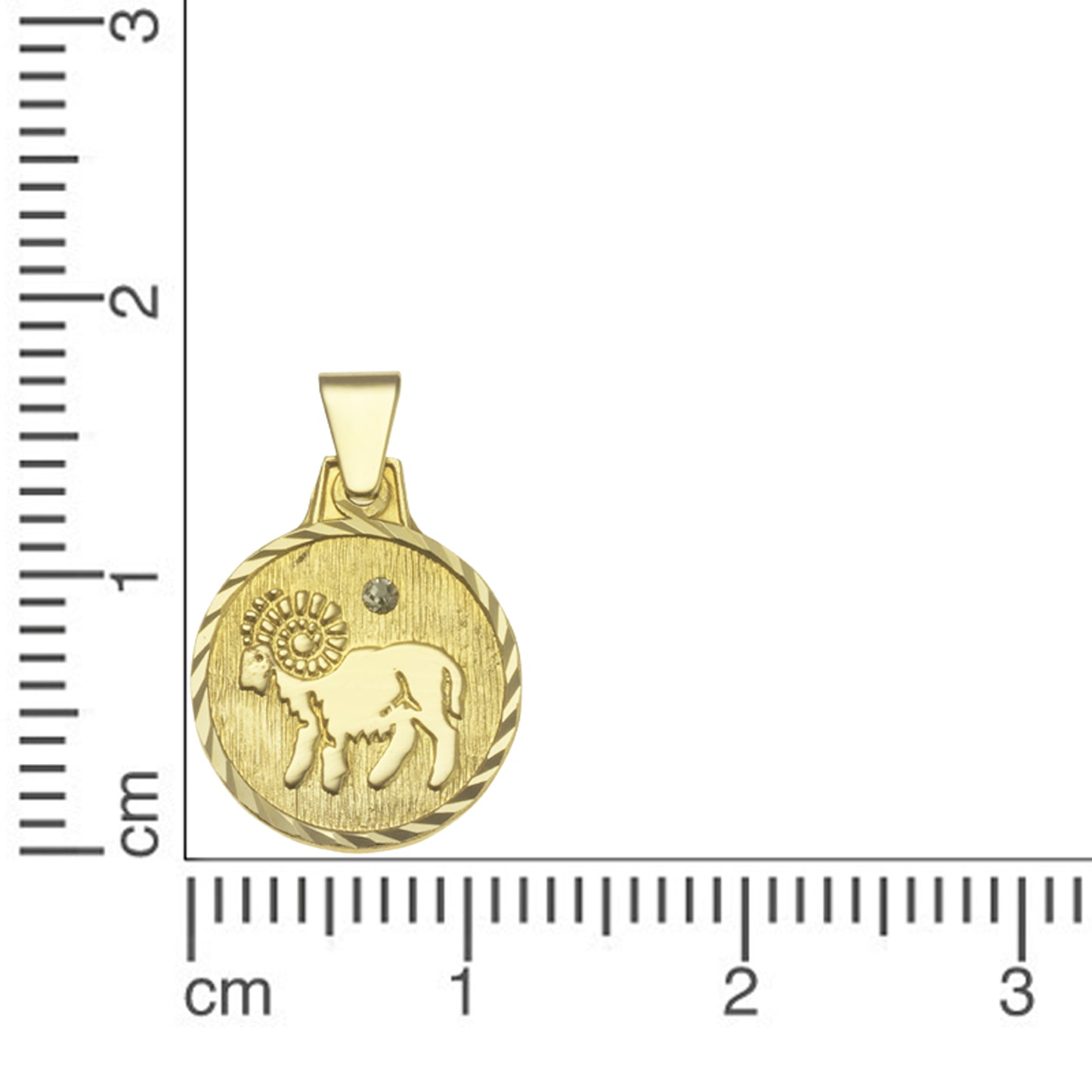 Anhänger Sternzeichen Widder 333/- Gold 1,7cm Kristall