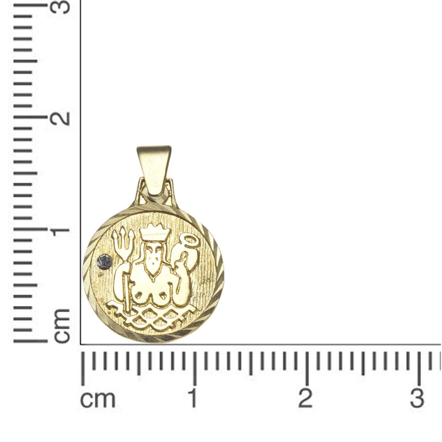 Anhänger Sternzeichen Wassermann 333/- Gold 1,7cm Kristall