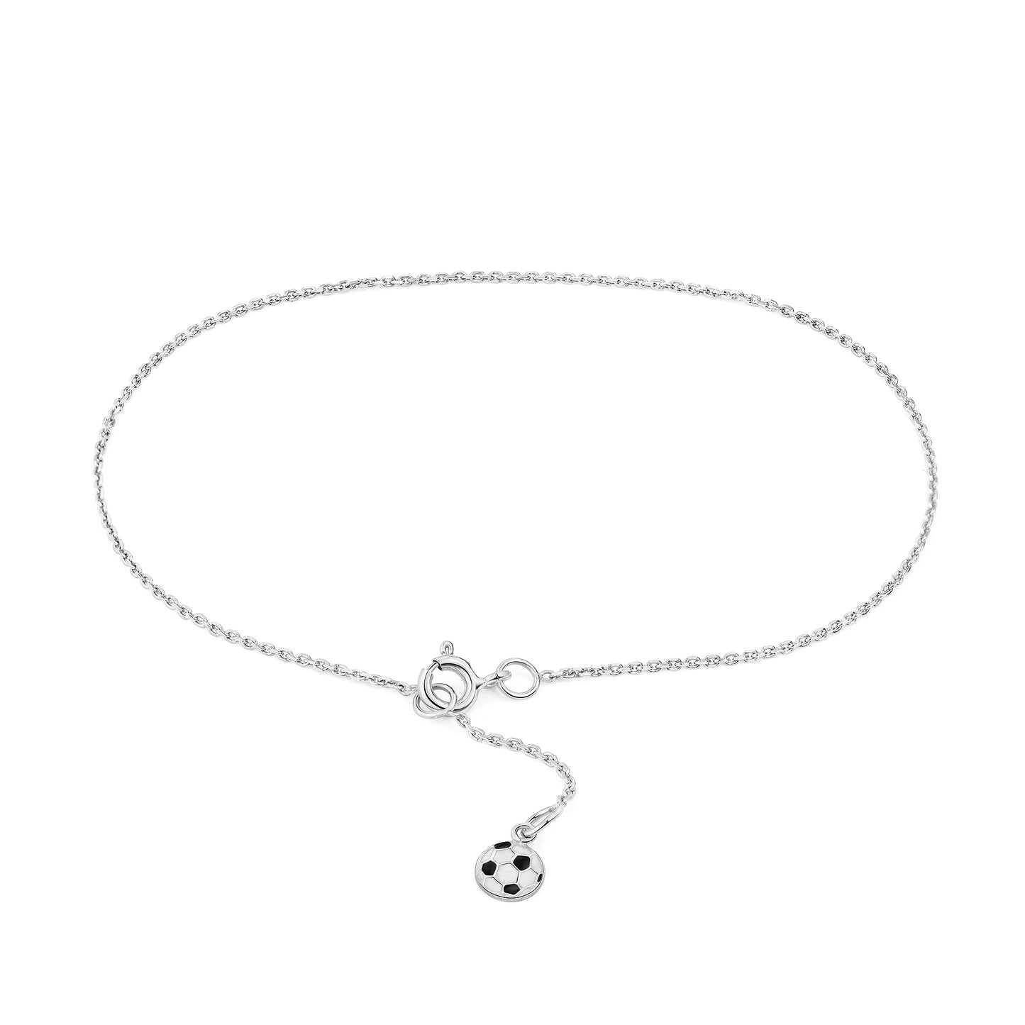 Fusskette Ankerkette 925/- Sterling Silber rhodiniert 22/24cm