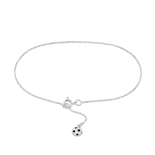 Fusskette Ankerkette 925/- Sterling Silber rhodiniert 22/24cm