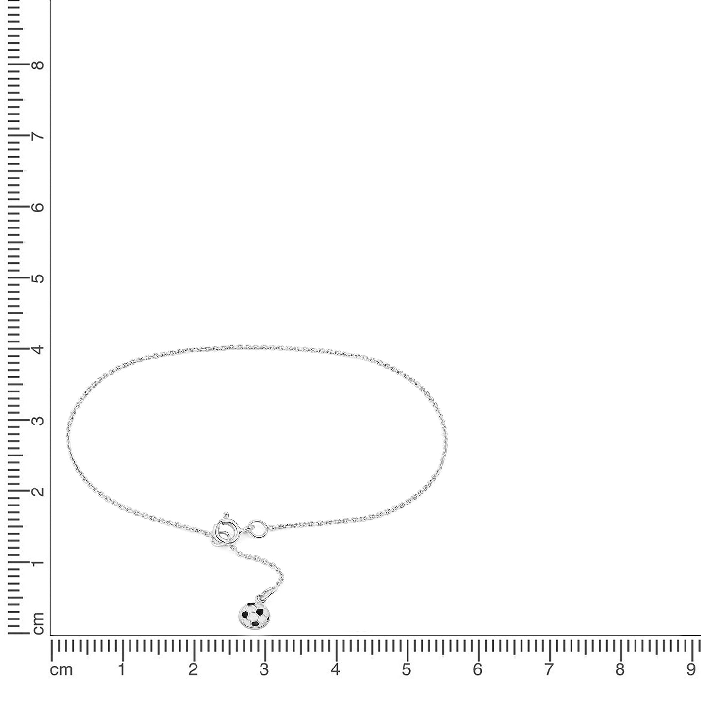 Fusskette Ankerkette 925/- Sterling Silber rhodiniert 22/24cm