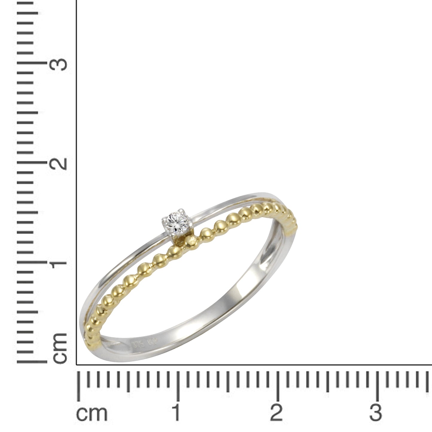 Ring 375/- Gold Zirkonia 0,05ct.