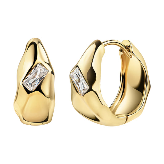 cai Ohrringe 925/- Sterling Silber vergoldet 1,5cm Zirkonia