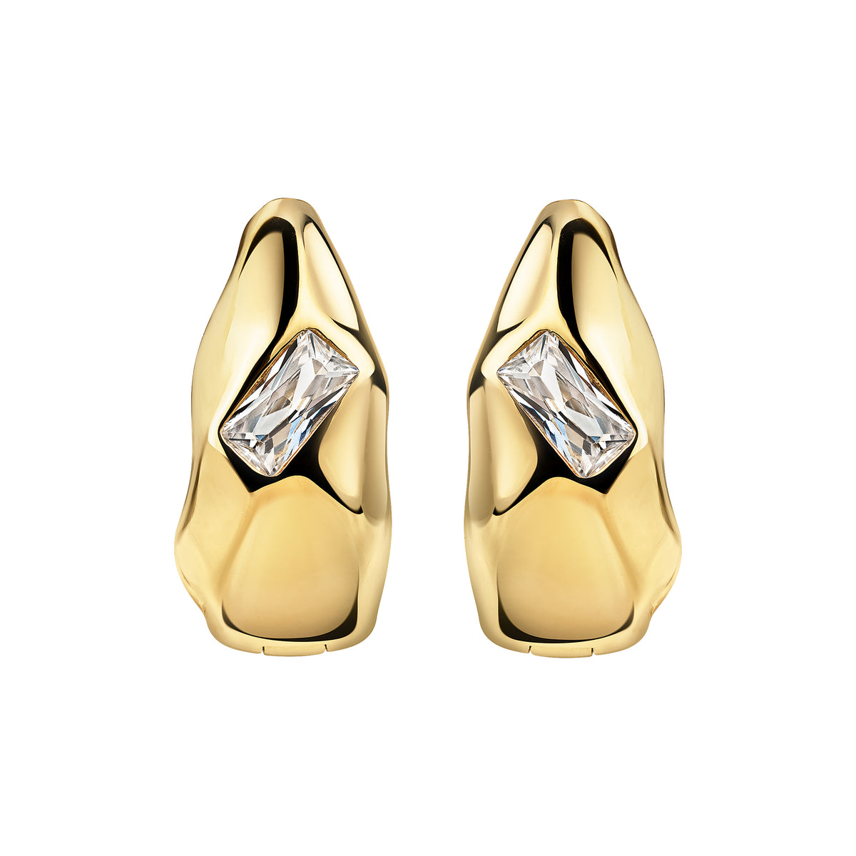 cai Ohrringe 925/- Sterling Silber vergoldet 1,5cm Zirkonia