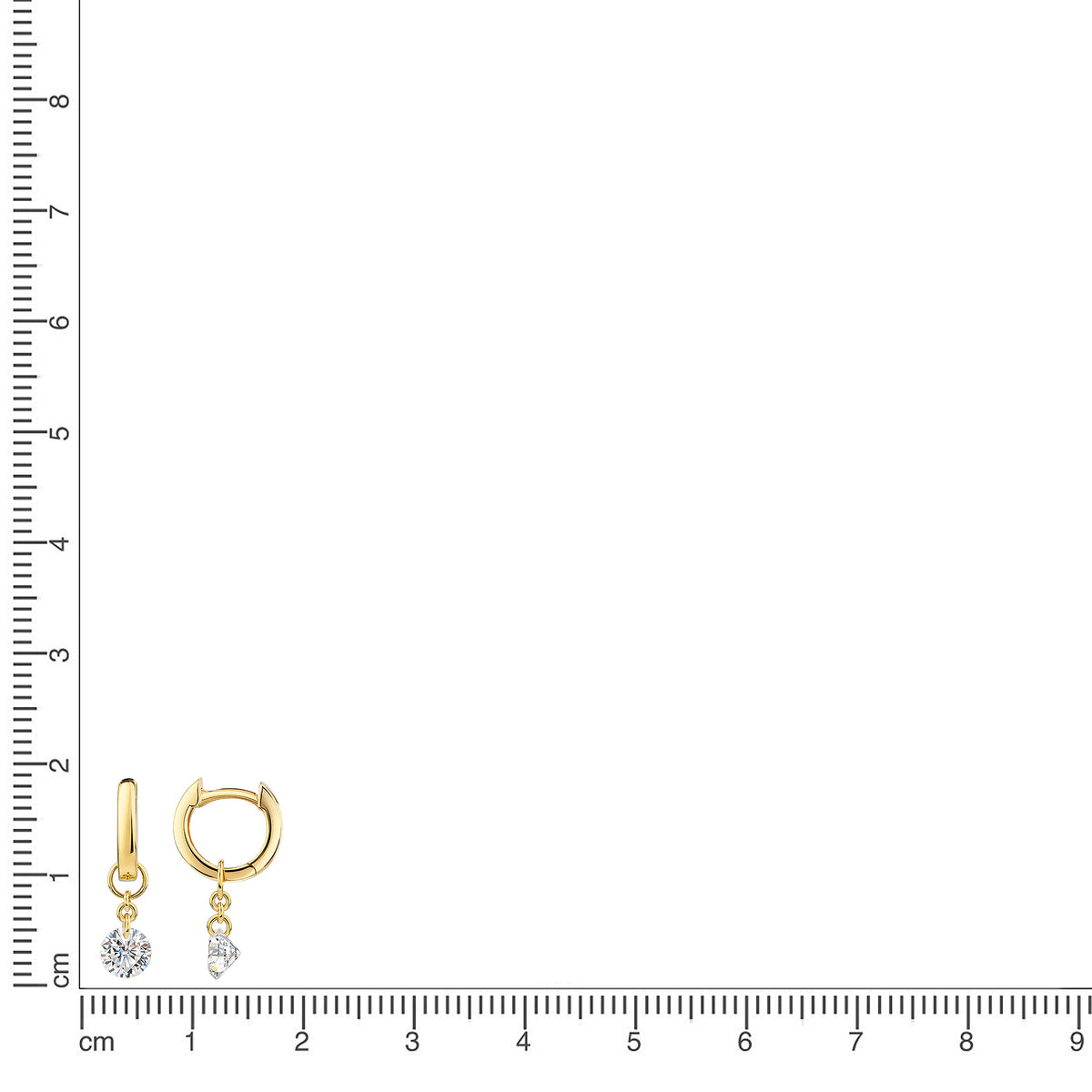 Klappcreolen 925/- Sterling Silber vergoldet 1,9cm Zirkonia