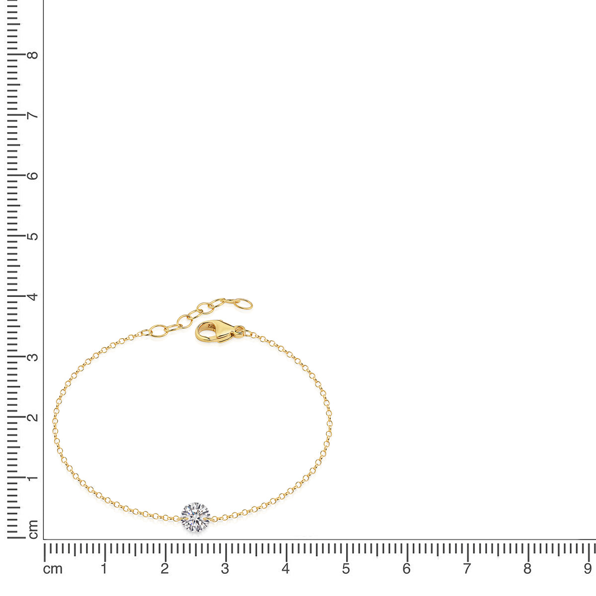 Armband Ankerkette 925/- Sterling Silber vergoldet 21,0cm Zirkonia