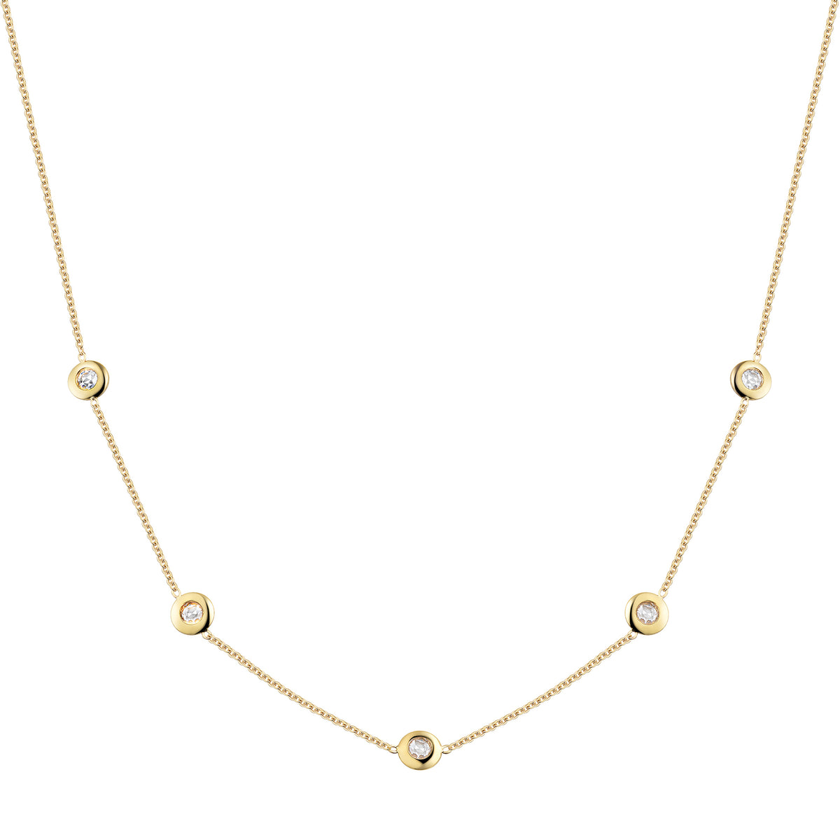Collier Ankerkette 375/- Gold vergoldet 42+3,5cm Zirkonia