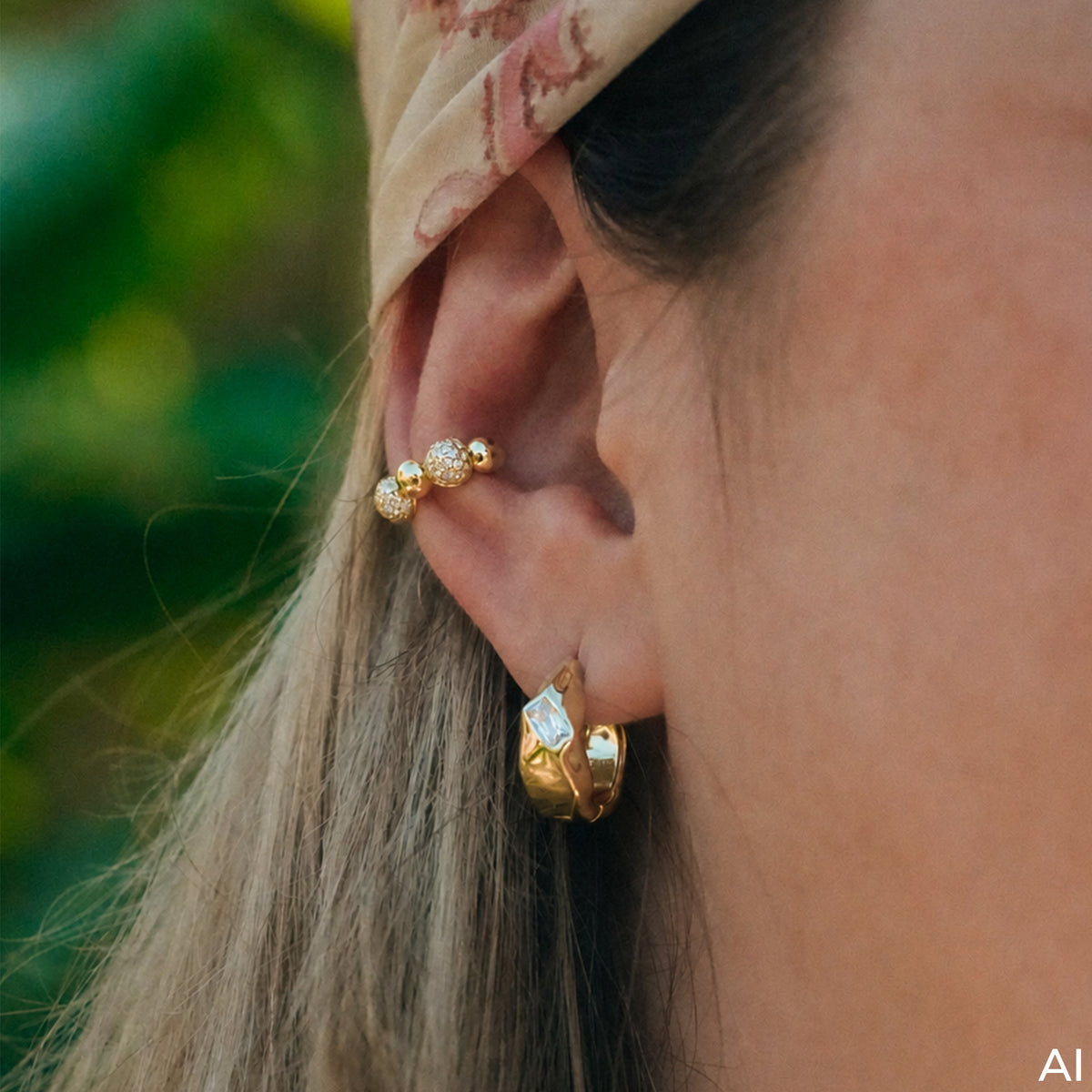 cai Ear Cuff 925/- Sterling Silber rhodiniert 1,5cm Zirkonia