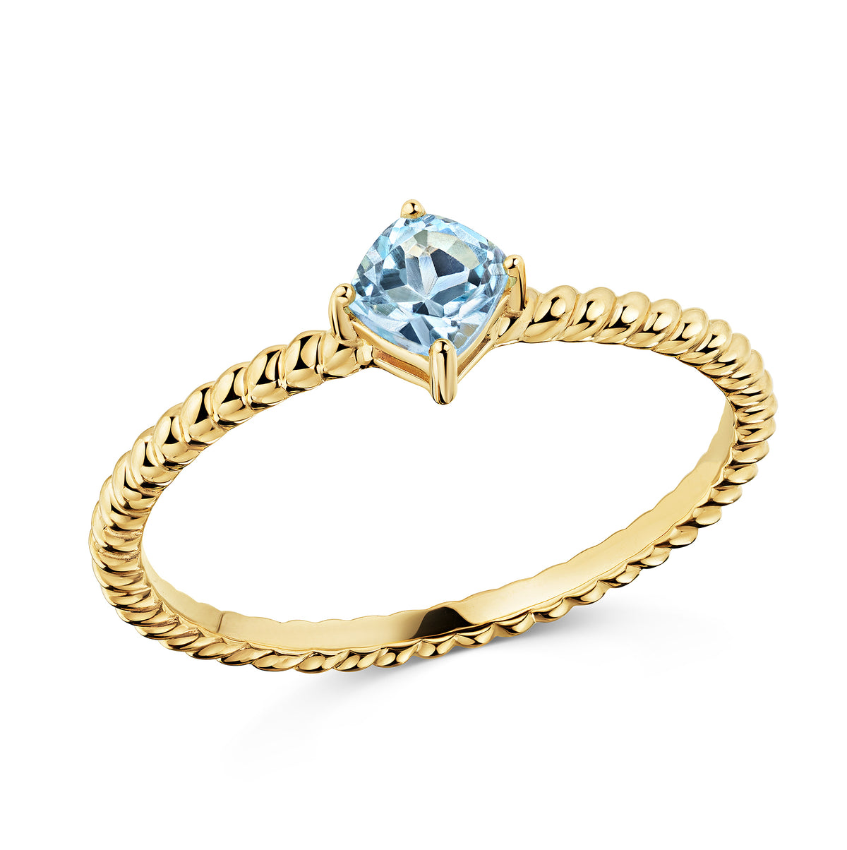 Ring 375/- Gold vergoldet Blautopas beh.