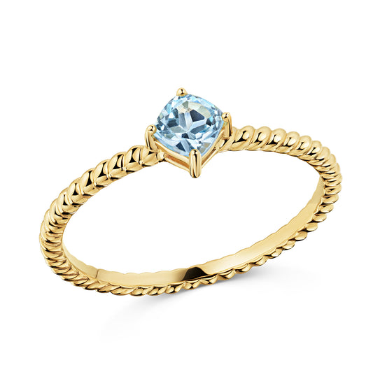 Ring 375/- Gold vergoldet Blautopas beh.