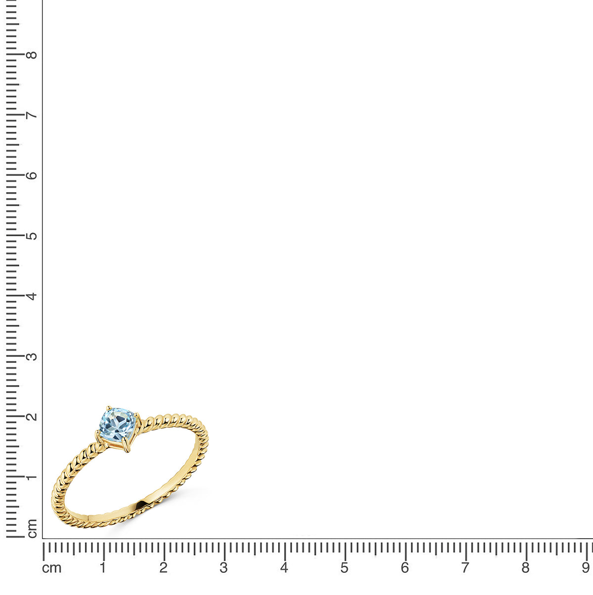 Ring 375/- Gold vergoldet Blautopas beh.