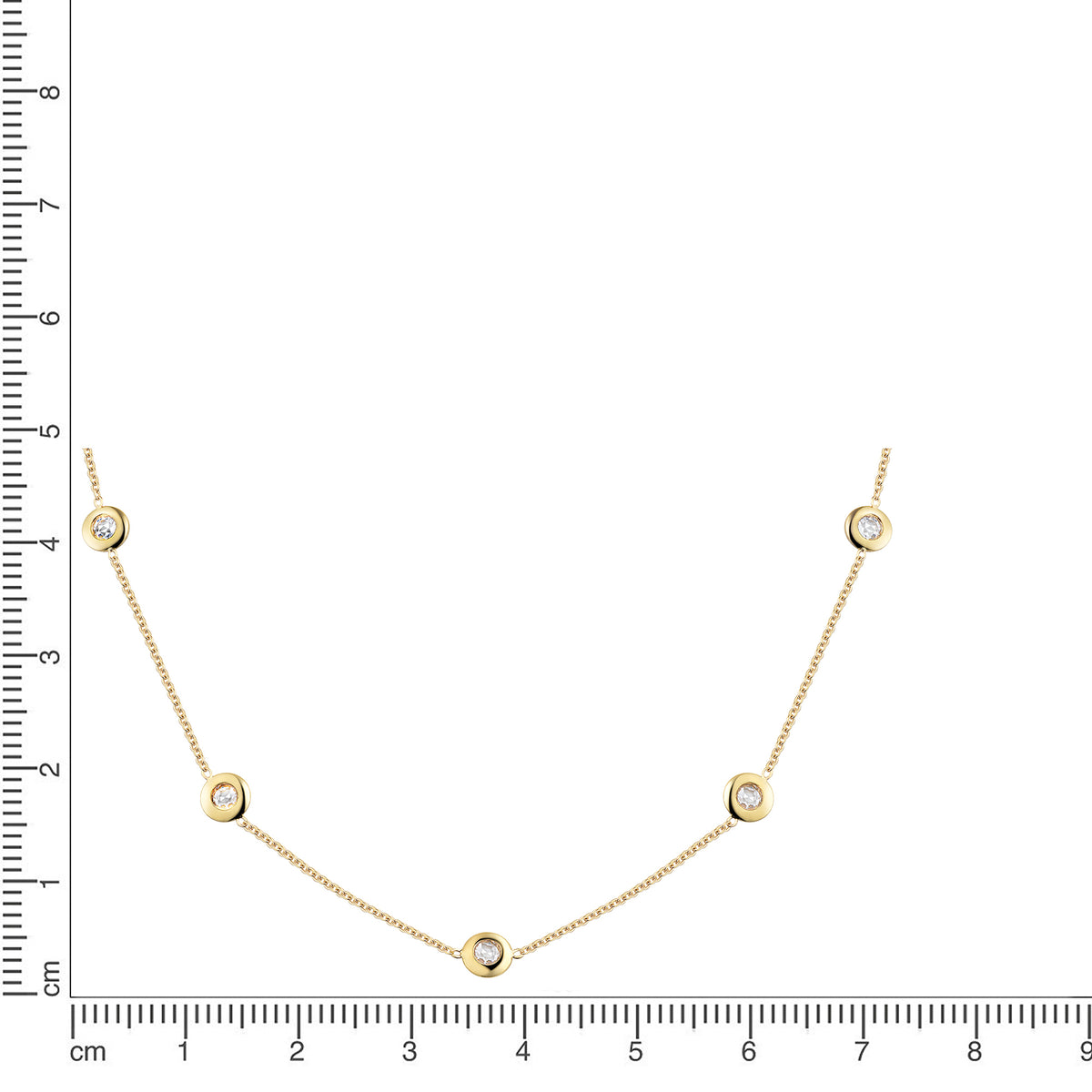 Collier Ankerkette 375/- Gold vergoldet 42+3,5cm Zirkonia