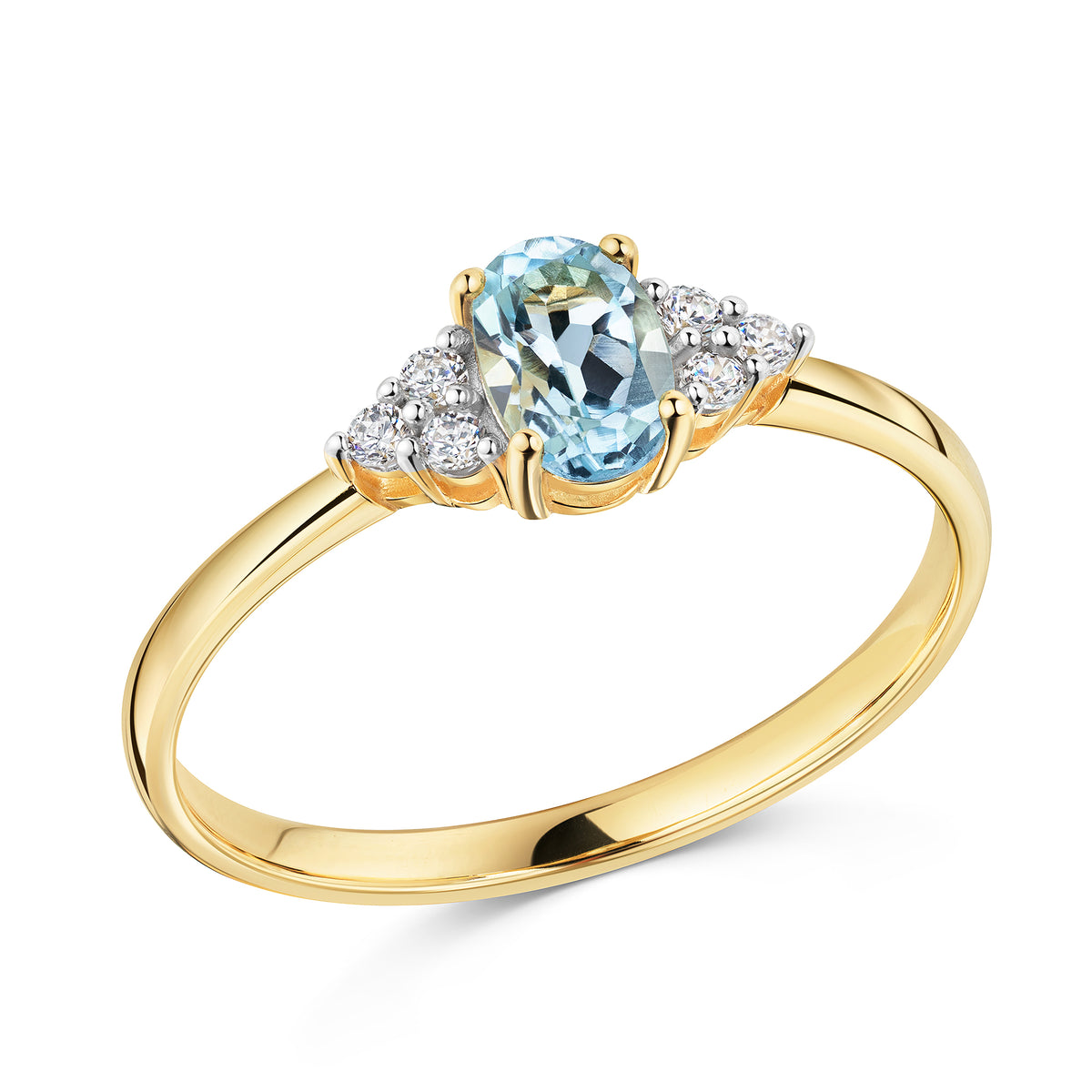 Ring 375/- Gold vergoldet Blautopas beh.