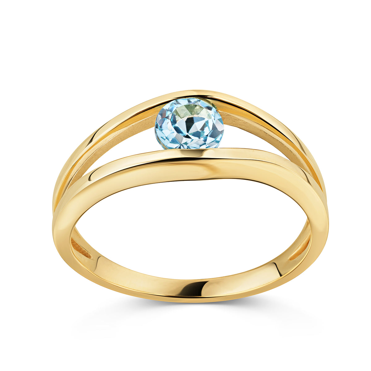 Ring 375/- Gold vergoldet Blautopas beh.