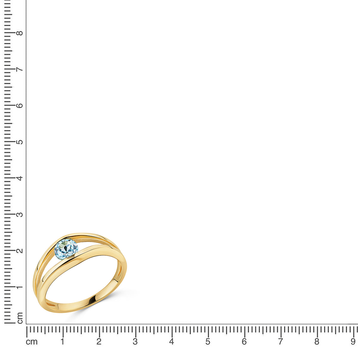 Ring 375/- Gold vergoldet Blautopas beh.