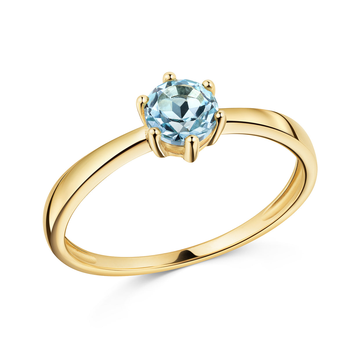 Ring 375/- Gold vergoldet Blautopas beh.