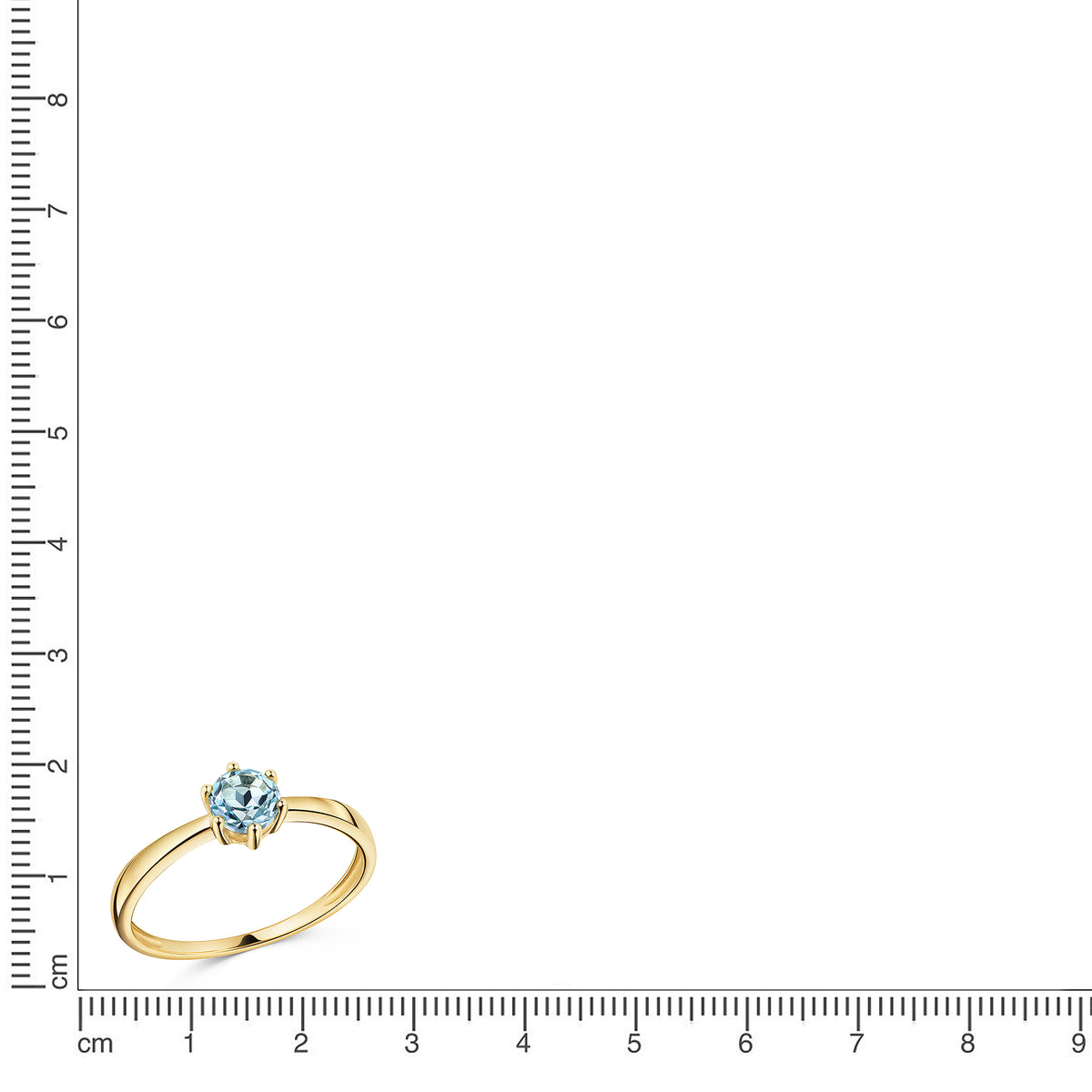 Ring 375/- Gold vergoldet Blautopas beh.
