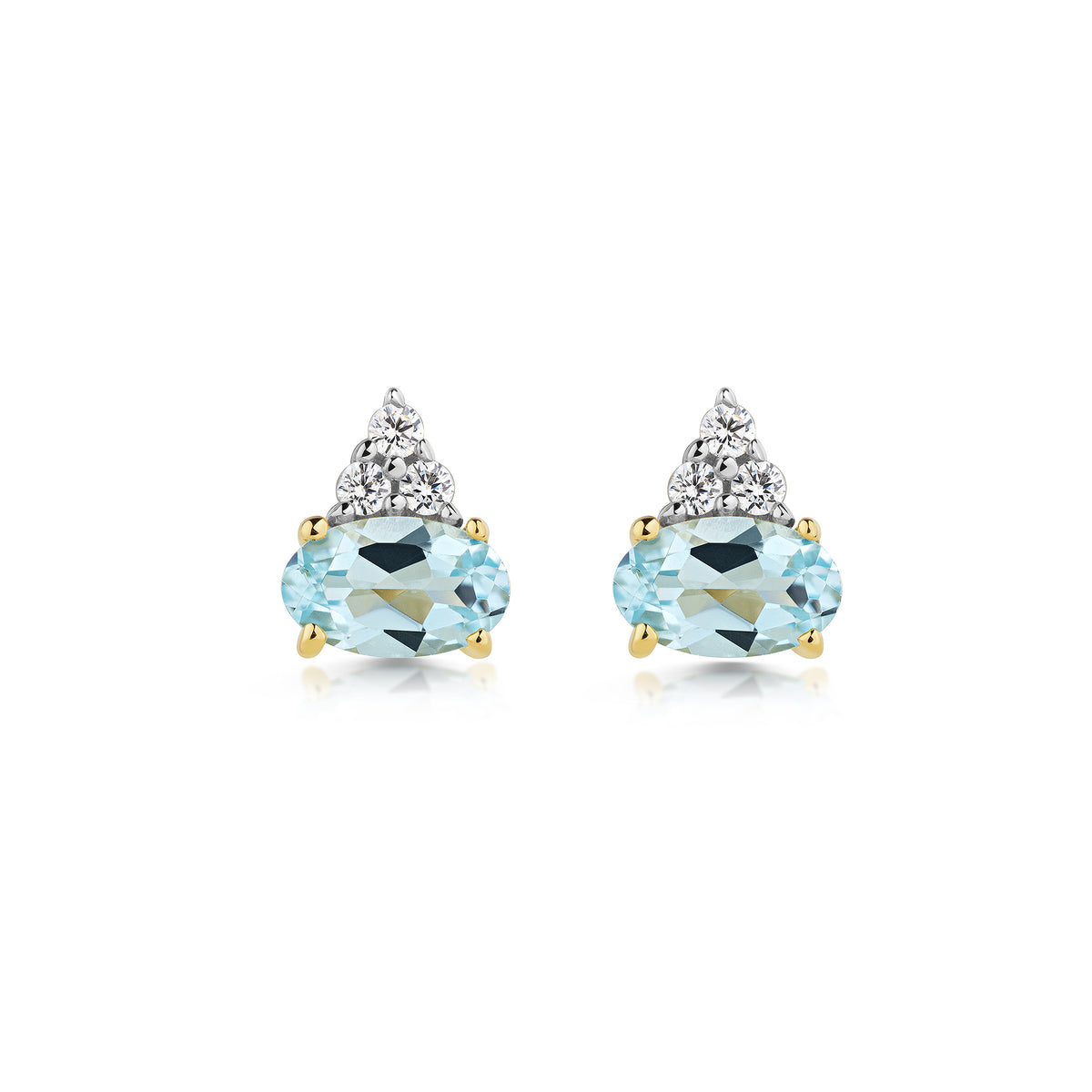 Ohrstecker 375/- Gold vergoldet 0,6cm Blautopas beh.