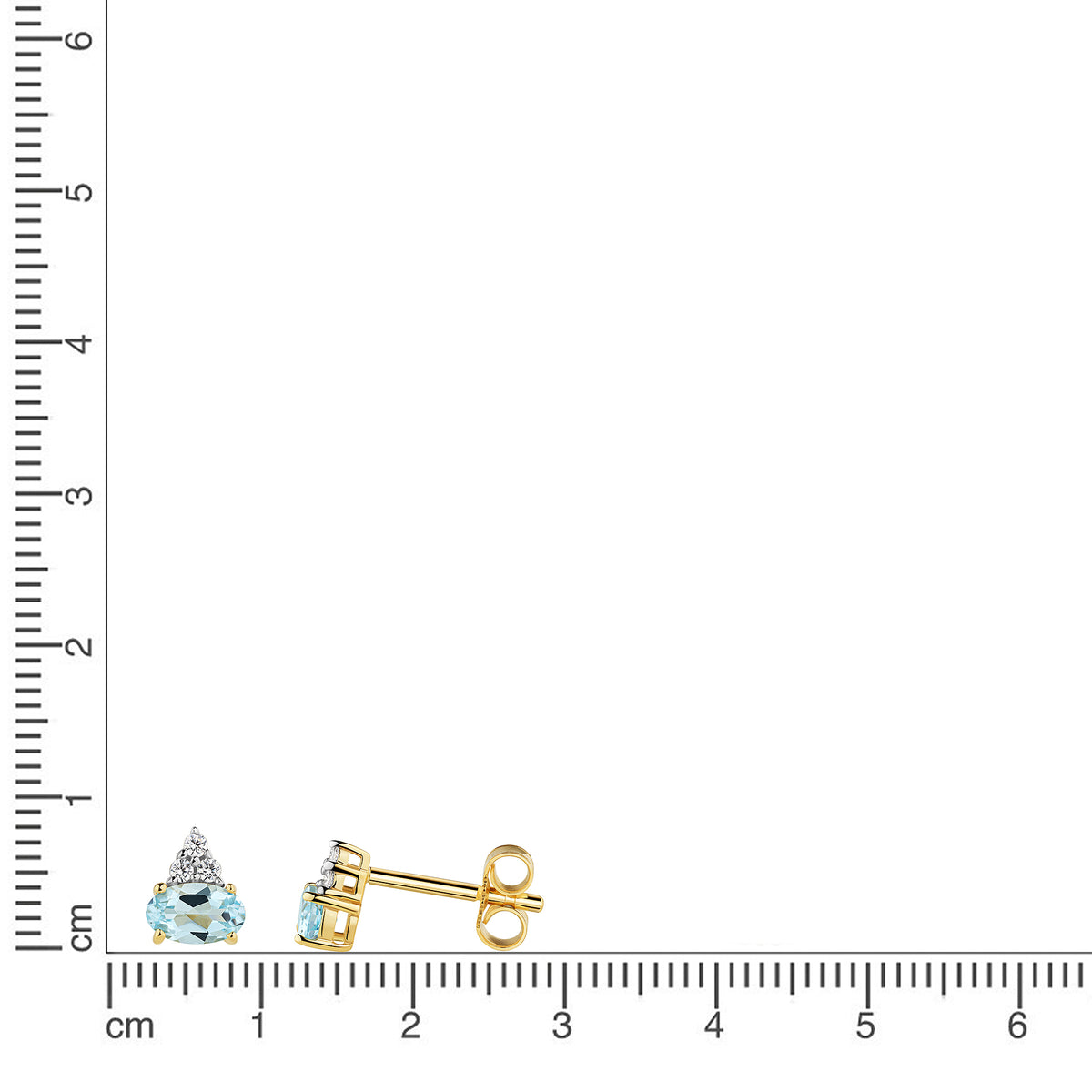 Ohrstecker 375/- Gold vergoldet 0,6cm Blautopas beh.