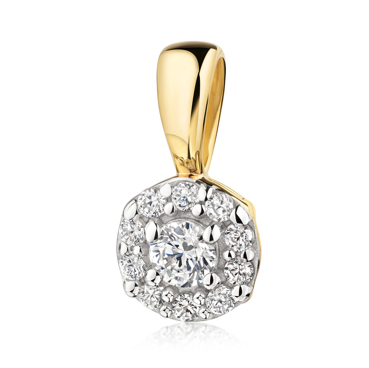 Anhänger 375/- Gold vergoldet 10mm Zirkonia