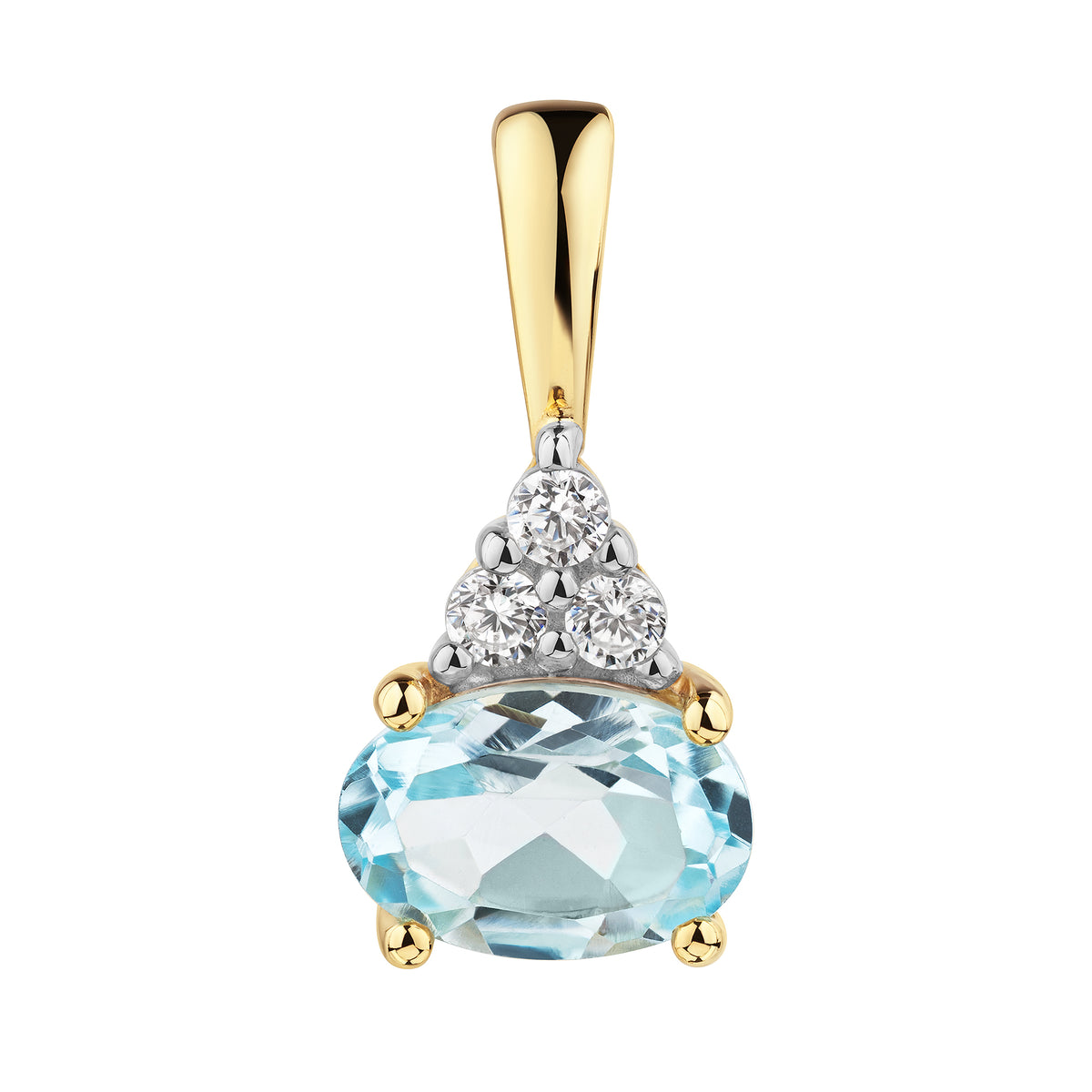 Anhänger 375/- Gold vergoldet 12,4mm Blautopas beh.