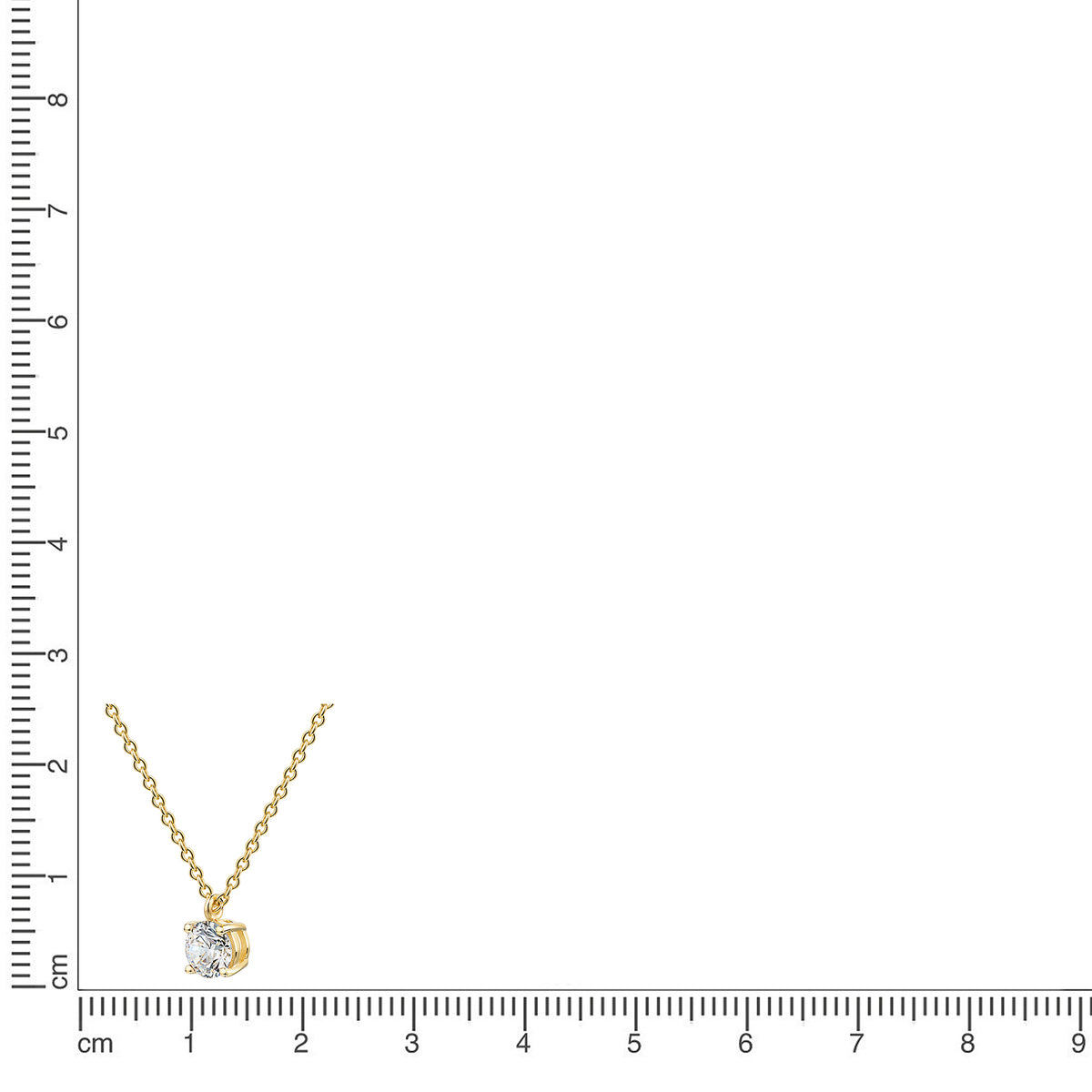 Anhänger mit Kette Ankerkette 375/- Gold vergoldet 45,0cm Zirkonia