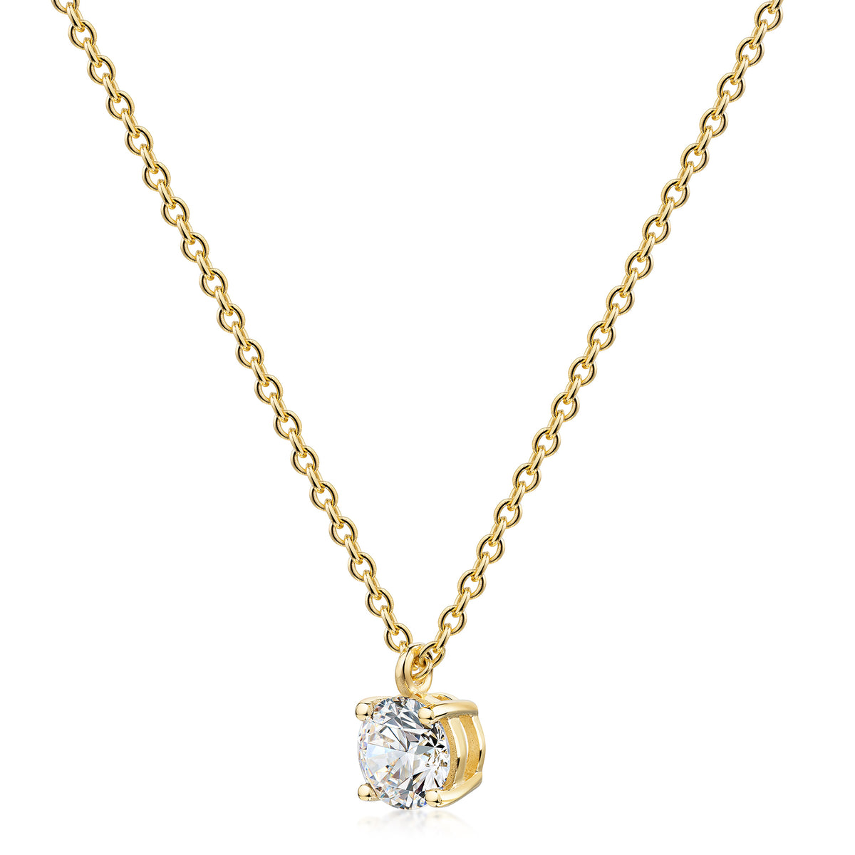 Anhänger mit Kette Ankerkette 375/- Gold vergoldet 45,0cm Zirkonia