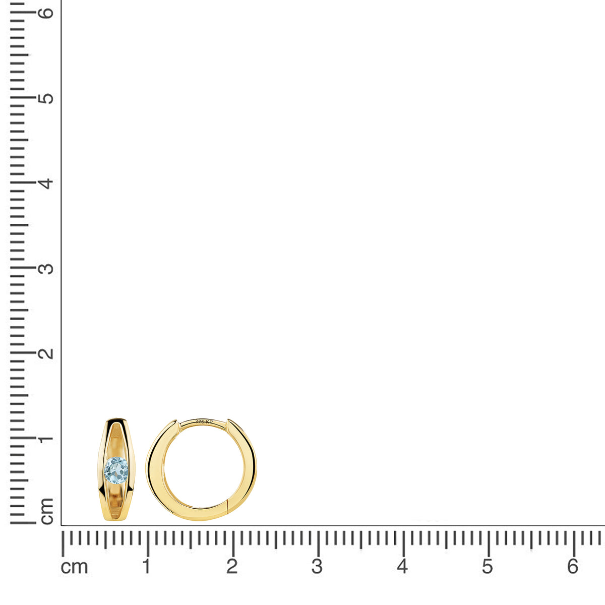 Creole 375/- Gold vergoldet 1,1cm Blautopas beh.